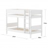 Flexa MDF Hochbett 154 cm mit Leiter und Absturzsicherung Grooves, 90x200 cm, Weiss