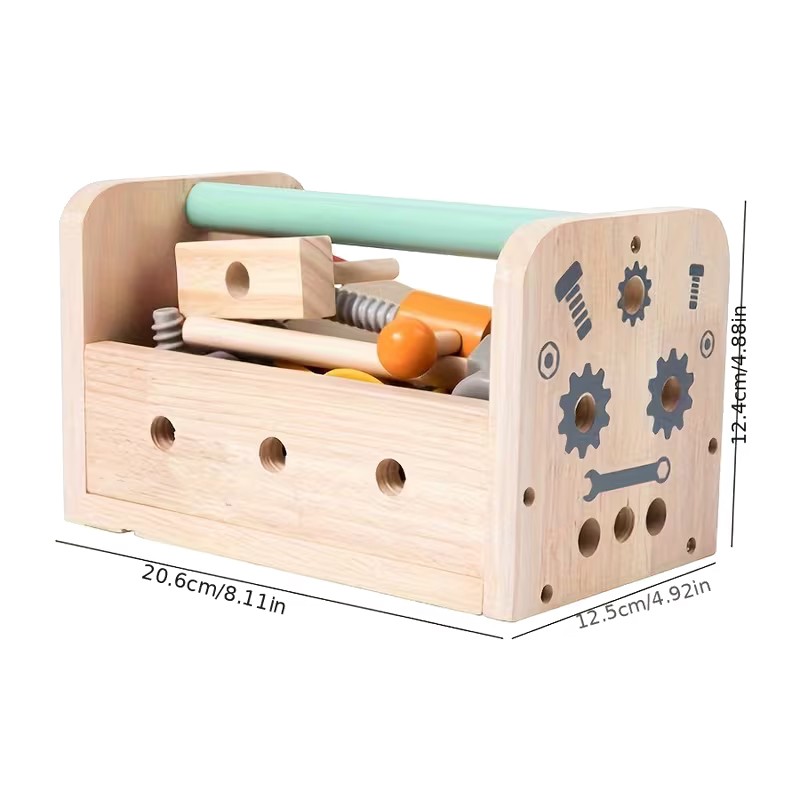 Holz Werkzeugkasten für Kinder – Lernspielzeug & Werkbank