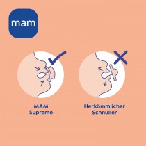 Mam Supreme Silikon Schnuller, 2 Stück, 0-6 Monate