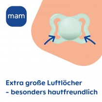 Mam Supreme Silikon Schnuller, 2 Stück, 0-6 Monate