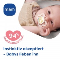 Mam Supreme Silikon Schnuller, 2 Stück, 0-6 Monate