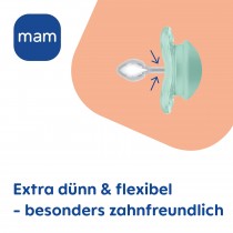 Mam Supreme Silikon Schnuller, 2 Stück, 0-6 Monate