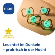 Mam Supreme Night Silikon Schnuller, 2 Stück, 0-6 Monate