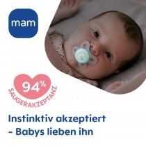 Mam Original Start Night Silikon Schnuller 2 Stück, 0-2 Monate