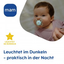Mam Original Start Night Silikon Schnuller 2 Stück, 0-2 Monate