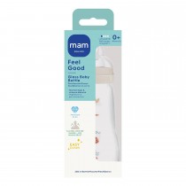 Mam Feel Good Babyflasche aus Glas 260ml, ab 0 Monate Robbe