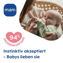 Mam Feel Good Babyflasche aus Glas 260ml, ab 0 Monate Robbe