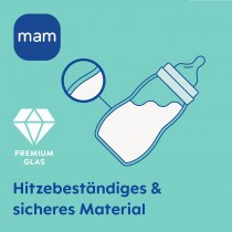 Mam Feel Good Babyflasche aus Glas 260ml, ab 0 Monate