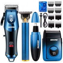 Weeme Trimmer-Set für Herren – 4-teiliges Haartrimmer Grooming Set Blue