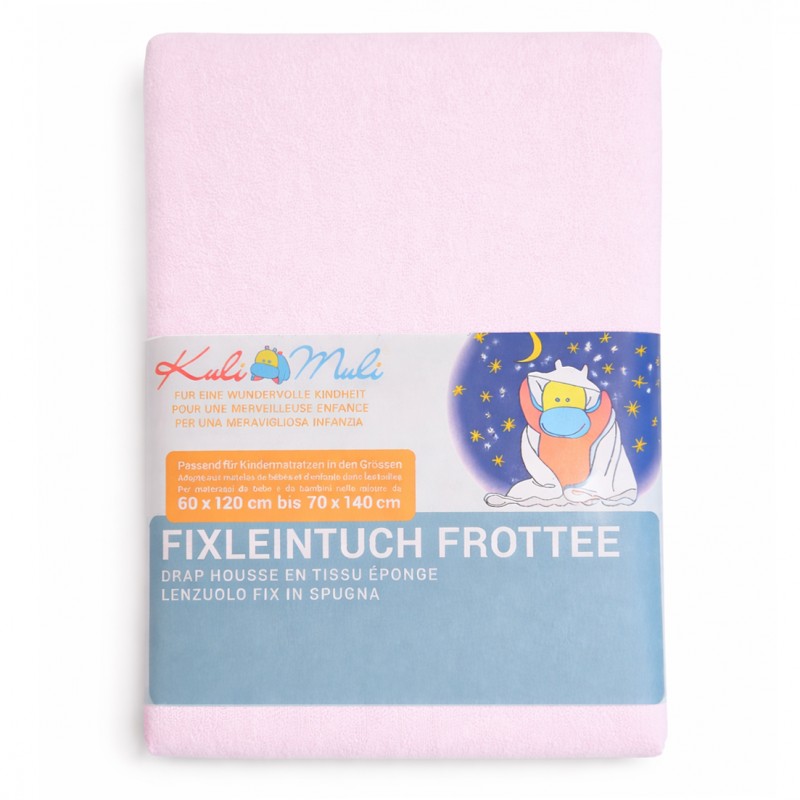 Kuli-Muli Fixleintuch Frottee 60x120 bis 70 x 140 cm Hellrosa