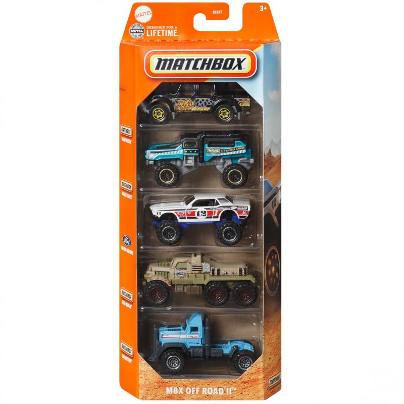 Matchbox Spielzeugautos Geschenkset 5 Stück MBX Off Road II