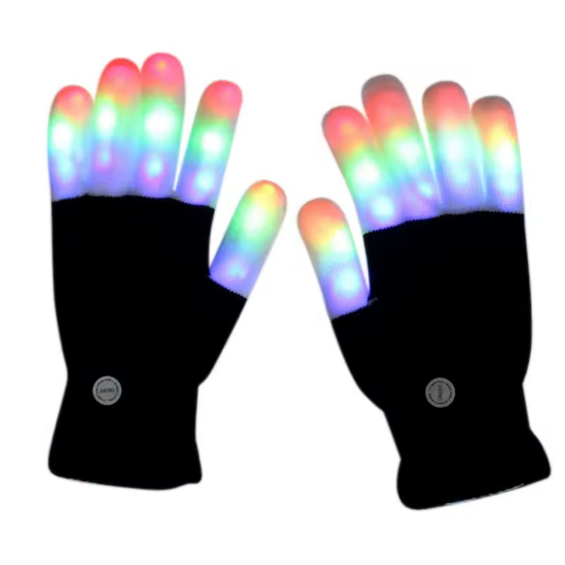 LED Handschuhe, Leuchtende Handschuhe mit 7 Farbmodi