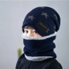 Mütze und Schlauchschal Winter-Set für Kinder 3-6 Jahre Sterne Blau