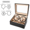Uhrenbeweger für 4+6 Uhren, Watchwinder Kamelmuster mit roten Nähten