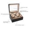 Uhrenbeweger für 4+6 Uhren, Watchwinder Kamelmuster mit roten Nähten