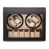 Uhrenbeweger für 4+6 Uhren, Watchwinder Kamelmuster mit roten Nähten