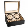 Uhrenbeweger für 4+6 Uhren, Watchwinder Krokodilmuster mit weissen Nähten