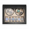 Uhrenbeweger für 4+6 Uhren, Watchwinder Krokodilmuster mit weissen Nähten