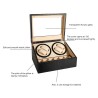 Uhrenbeweger für 4+6 Uhren, Watchwinder Krokodilmuster mit weissen Nähten
