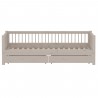 Flexa Classic Bett 90x200 mit Streben und mit 2 Schubladen Grau lasiert