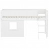 Flexa WHITE Baumhaus Hochbett mit Leiter 90x200 cm Weiss
