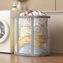 Faltbarer Wäschekorb aus Nylon – Multifunktionaler Aufbewahrungskorb Grau