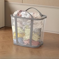 Faltbarer Wäschekorb aus Nylon – Multifunktionaler Aufbewahrungskorb Grau