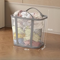 Faltbarer Wäschekorb aus Nylon – Multifunktionaler Aufbewahrungskorb Grau