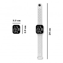 P1 Fashion LED-Digitaluhr mit Silikonarmband 12-Stunden-Anzeige RosaLED-Digital-Kinderuhr