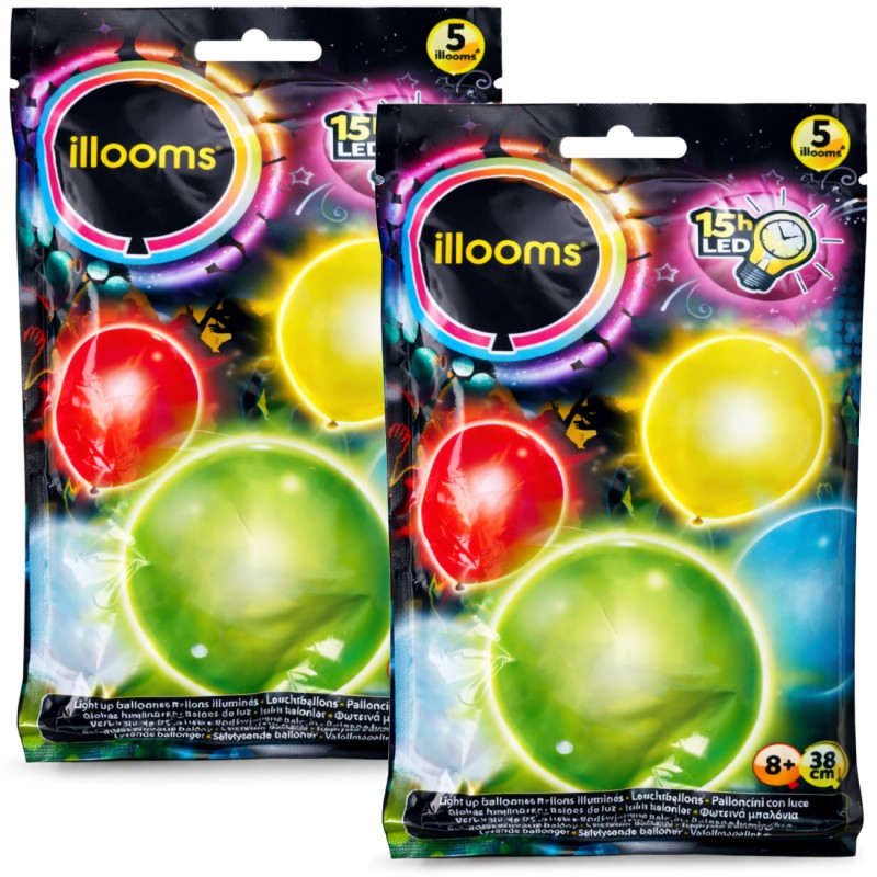 10er Pack Light up LED Ballons - Design Gemischte Farben