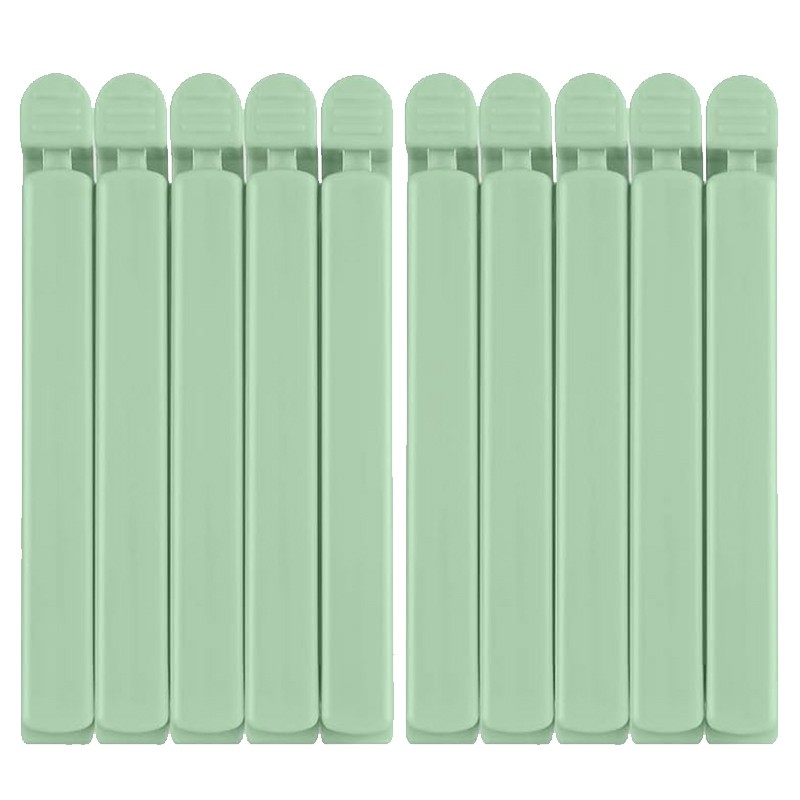 10 Stück Lebensmittelbeutel Clips, Verschlussclips, Pastell Grün