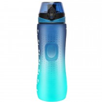 750ml Sport Trinkflasche Pop-Top – Wasserflasche mit Zeitmarkierung und Farbverlauf Blau, Grün