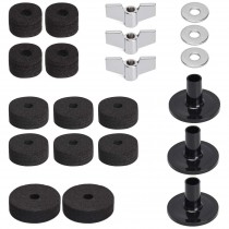 21-teiliges Becken Ersatz Zubehör Set für Schlagzeug Schwarz