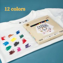 Textilstifte 12 Farben – Wasserfest – für Stoffe