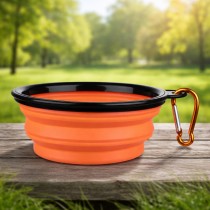 Faltbarer Napf 1000 ml mit Karabiner & Kotbeutelspender
