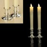 2 Stück Kunststoff Kerzenständer, Kerzenhalter Silber