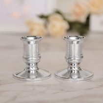2 Stück Kunststoff Kerzenständer, Kerzenhalter Silber