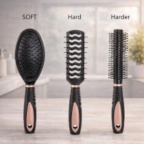 5-teiliges Haarstyling-Kamm-Set mit Spiegel & Halter