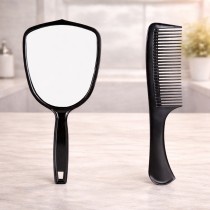 5-teiliges Haarstyling-Kamm-Set mit Spiegel & Halter
