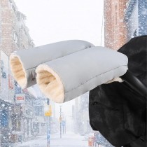 Warme Kinderwagen Handschuhe – Winddichte & extra dick gefütterte Handwärmer Grau