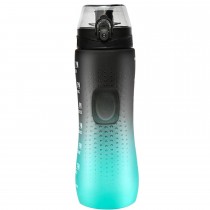 750ml Sport Trinkflasche Pop-Top – Wasserflasche mit Zeitmarkierung und Farbverlauf Schwarz, Grün