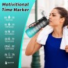750ml Sport Trinkflasche Pop-Top – Wasserflasche mit Zeitmarkierung und Farbverlauf Schwarz, Grün