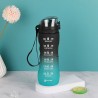 750ml Sport Trinkflasche Pop-Top – Wasserflasche mit Zeitmarkierung und Farbverlauf Schwarz, Grün