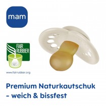 Mam Original Kautschuk Schnuller 2 Stück, 6-16 Monate