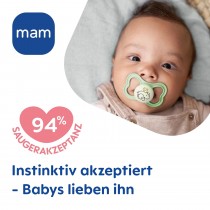 Mam Air Night Silikon Schnuller, 2 Stück, 6-16 Monate Mond & Universum