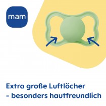 Mam Air Night Silikon Schnuller, 2 Stück, 6-16 Monate Mond & Universum