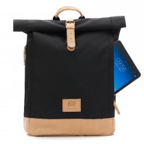 Fillikid Wickelrucksack Rolltop Berlin Schwarz