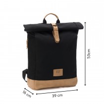 Fillikid Wickelrucksack Rolltop Berlin Schwarz