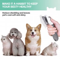 Katzenbürste und Hundebürste für Haustierpflege Grau