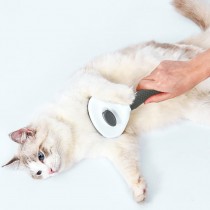 Katzenbürste und Hundebürste für Haustierpflege – Fellbürste Oval Grau